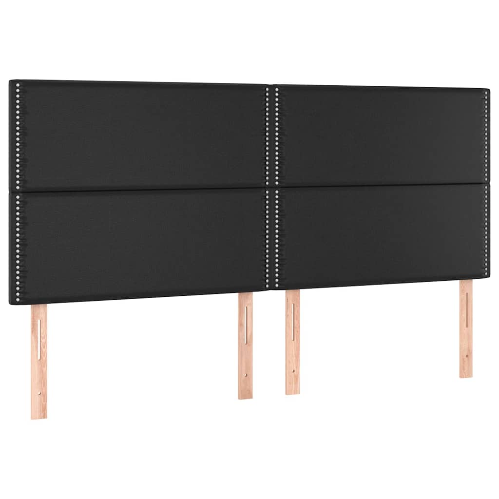Κρεβάτι Boxspring με Στρώμα Μαύρο 160x200εκ.από Συνθετικό Δέρμα