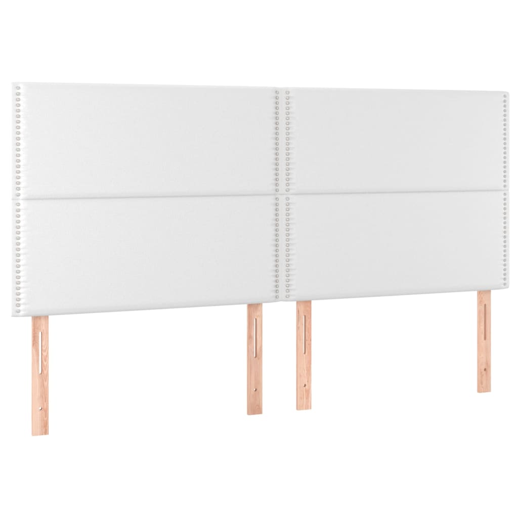 Κρεβάτι Boxspring με Στρώμα Λευκό 160x200εκ.από Συνθετικό Δέρμα