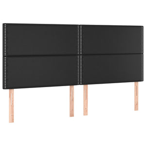 Κρεβάτι Boxspring με Στρώμα Μαύρο 180x200εκ.από Συνθετικό Δέρμα