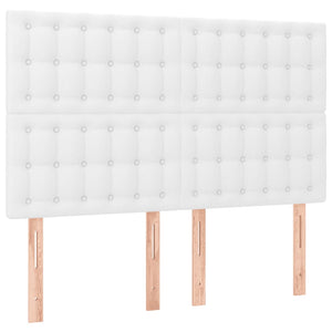 Κρεβάτι Boxspring με Στρώμα Λευκό 140x200εκ.από Συνθετικό Δέρμα