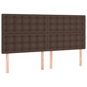 Κρεβάτι Boxspring με Στρώμα Καφέ 180x200 εκ. Συνθετικό Δέρμα
