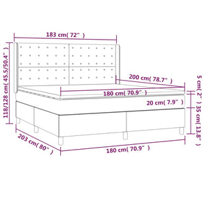 Κρεβάτι Boxspring με Στρώμα Καφέ 180x200 εκ. Συνθετικό Δέρμα