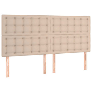 Κρεβάτι Boxspring με Στρώμα Καπουτσίνο 180x200 εκ. Συνθ. Δέρμα - Pakobazaar
