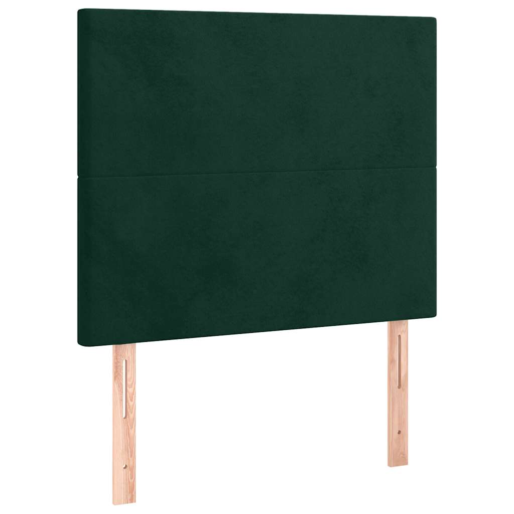 Κρεβάτι Boxspring με Στρώμα Σκούρο Πράσινο 90x200 εκ. Βελούδινο - Pakobazaar