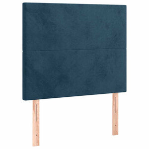Κρεβάτι Boxspring με Στρώμα Σκούρο Μπλε 90x200 εκ. Βελούδινο - Pakobazaar