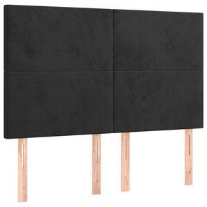 Κρεβάτι Boxspring με Στρώμα Μαύρο 140x190 εκ. Βελούδινο - Pakobazaar