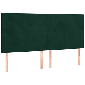Κρεβάτι Boxspring με Στρώμα Σκούρο Πράσινο 160x200εκ. Βελούδινο - Pakobazaar