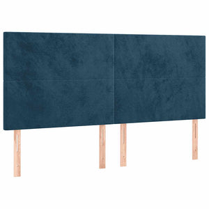 Κρεβάτι Boxspring με Στρώμα Σκούρο Μπλε 180x200 εκ. Βελούδινο - Pakobazaar