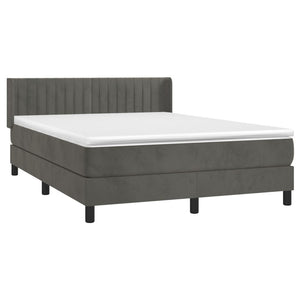 Κρεβάτι Boxspring με Στρώμα Σκούρο Γκρι 200x200 εκ. Βελούδινο
