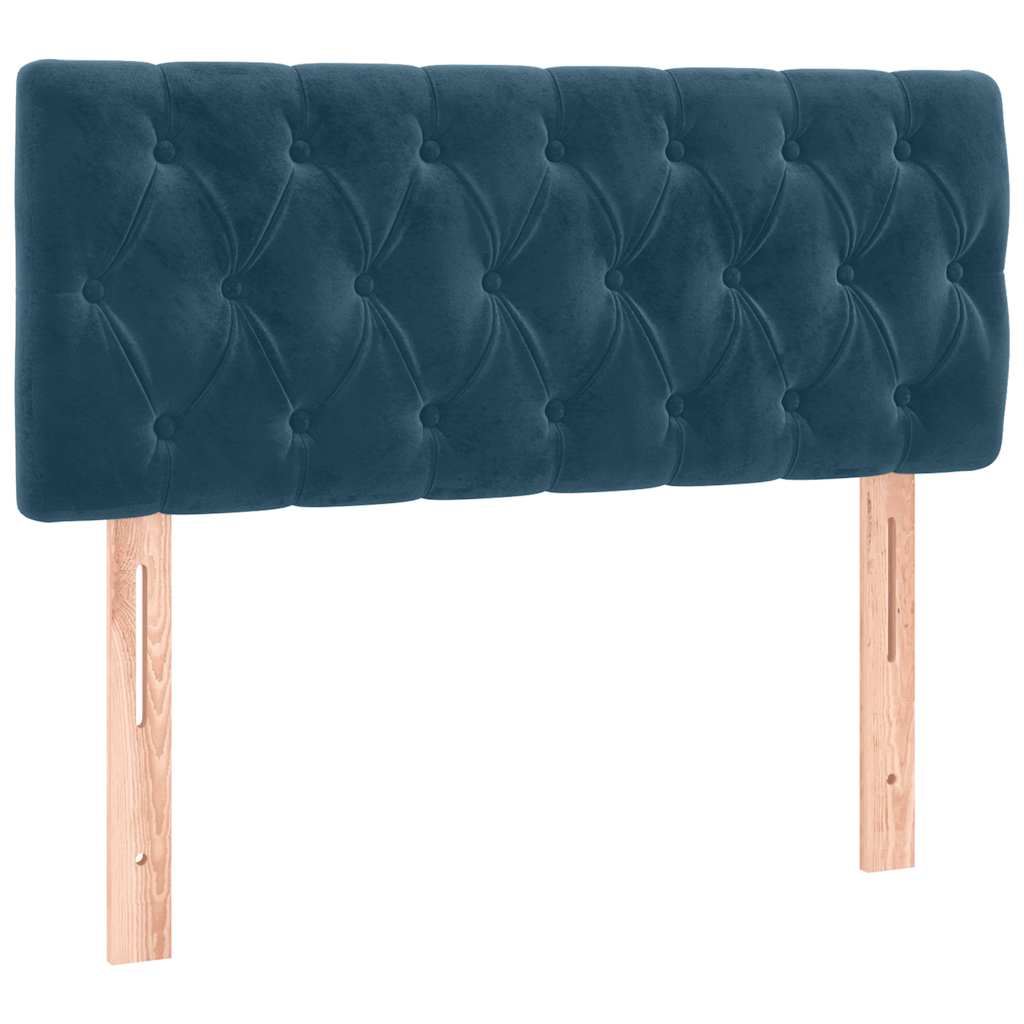 Κρεβάτι Boxspring με Στρώμα Σκούρο Μπλε 200x200 εκ. Βελούδινο - Pakobazaar