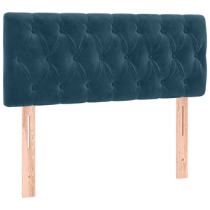 Κρεβάτι Boxspring με Στρώμα Σκούρο Μπλε 200x200 εκ. Βελούδινο - Pakobazaar