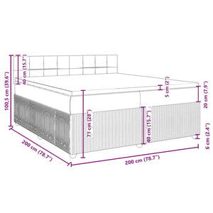 Κρεβάτι Boxspring με Στρώμα Σκούρο Γκρι 80x200 εκ. Βελούδινο