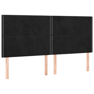 Κρεβάτι Boxspring με Στρώμα Μαύρο 160x200 εκ. Βελούδινο