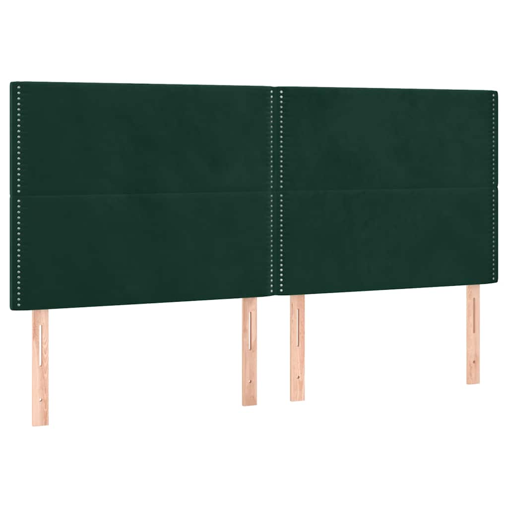 Κρεβάτι Boxspring με Στρώμα Σκούρο Πράσινο 160x200εκ. Βελούδινο