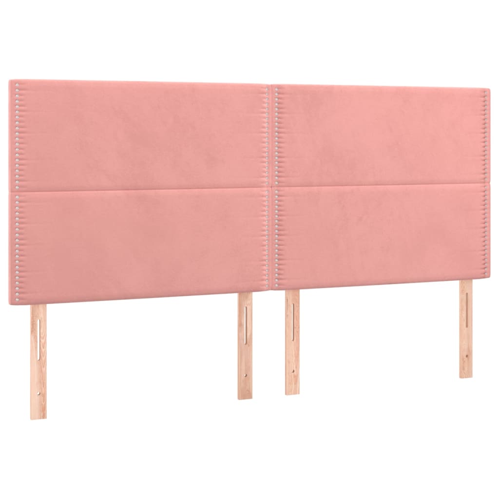 Κρεβάτι Boxspring με Στρώμα Ροζ 180x200 εκ. Βελούδινο