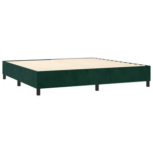Κρεβάτι Boxspring με Στρώμα Σκούρο Πράσινο 200x200εκ. Βελούδινο - Pakobazaar