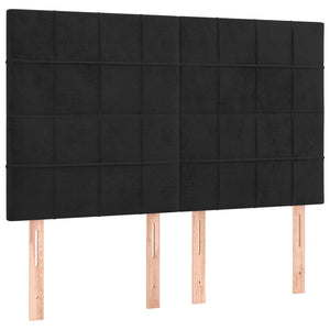 Κρεβάτι Boxspring με Στρώμα Μαύρο 140x190 εκ. Βελούδινο - Pakobazaar