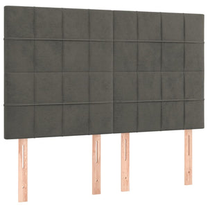 Κρεβάτι Boxspring με Στρώμα Σκούρο Γκρι 140x200 εκ. Βελούδινο