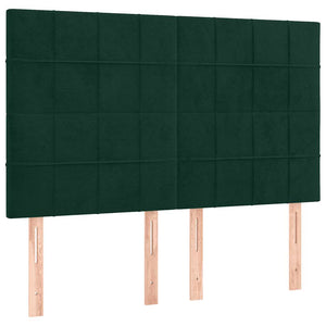 Κρεβάτι Boxspring με Στρώμα Σκούρο Πράσινο 140x200εκ. Βελούδινο - Pakobazaar