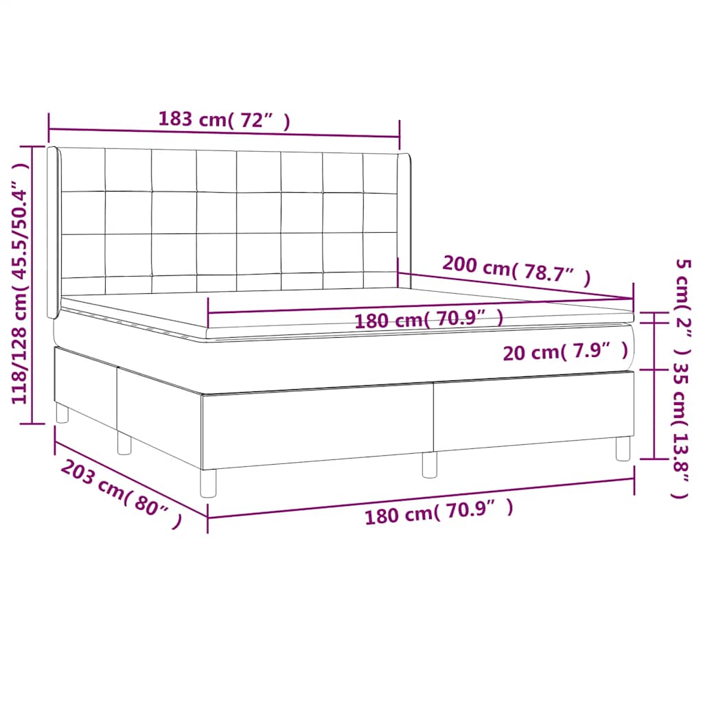 Κρεβάτι Boxspring με Στρώμα Σκούρο Πράσινο 180x200εκ. Βελούδινο - Pakobazaar