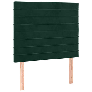 Κρεβάτι Boxspring με Στρώμα Σκούρο Πράσινο 80x200 εκ. Βελούδινο - Pakobazaar