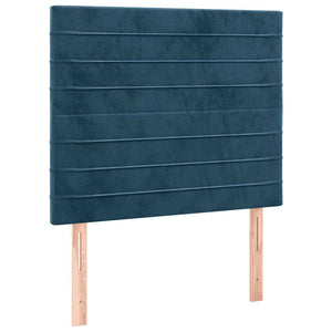Κρεβάτι Boxspring με Στρώμα Σκούρο Μπλε 80 x 200 εκ. Βελούδινο - Pakobazaar