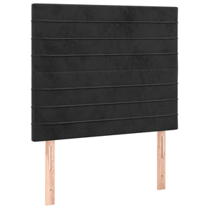 Κρεβάτι Boxspring με Στρώμα Μαύρο 90x200 εκ. Βελούδινο