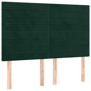 Κρεβάτι Boxspring με Στρώμα Σκούρο Πράσινο 140x190εκ. Βελούδινο - Pakobazaar