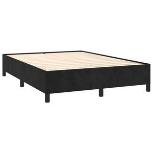 Κρεβάτι Boxspring με Στρώμα Μαύρο 140x200 εκ. Βελούδινο - Pakobazaar