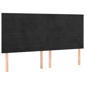 Κρεβάτι Boxspring με Στρώμα Μαύρο 160x200 εκ. Βελούδινο - Pakobazaar