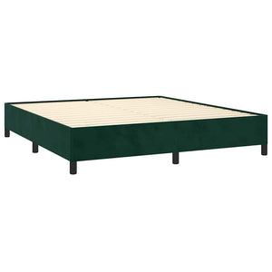 Κρεβάτι Boxspring με Στρώμα Σκούρο Πράσινο 160x200εκ. Βελούδινο - Pakobazaar