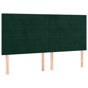 Κρεβάτι Boxspring με Στρώμα Σκούρο Πράσινο 160x200εκ. Βελούδινο - Pakobazaar