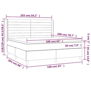 Κρεβάτι Boxspring με Στρώμα Σκούρο Πράσινο 160x200εκ. Βελούδινο - Pakobazaar