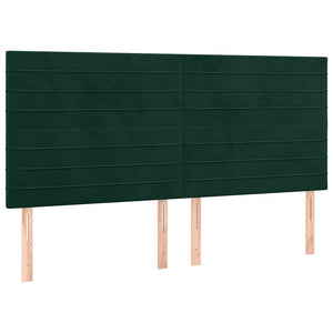 Κρεβάτι Boxspring με Στρώμα Σκούρο Πράσινο 180x200εκ. Βελούδινο - Pakobazaar