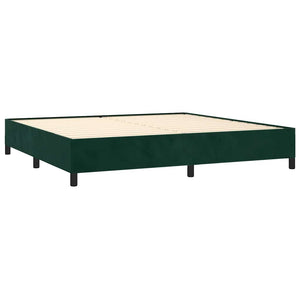 Κρεβάτι Boxspring με Στρώμα Σκούρο Πράσινο 200x200εκ. Βελούδινο - Pakobazaar