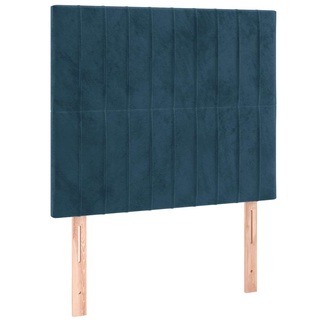 Κρεβάτι Boxspring με Στρώμα Σκούρο Μπλε 80 x 200 εκ. Βελούδινο - Pakobazaar