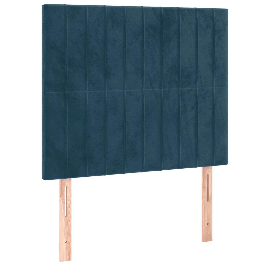 Κρεβάτι Boxspring με Στρώμα Σκούρο Μπλε 100x200 εκ. Βελούδινο - Pakobazaar