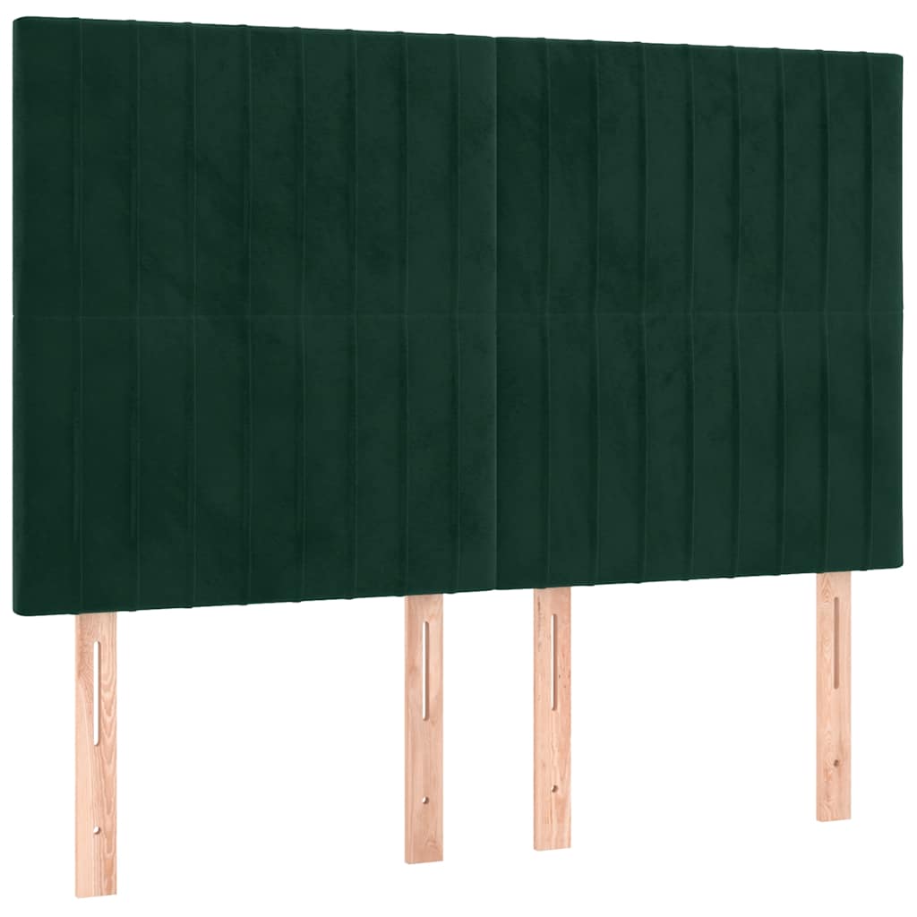 Κρεβάτι Boxspring με Στρώμα Σκούρο Πράσινο 140x190εκ. Βελούδινο - Pakobazaar