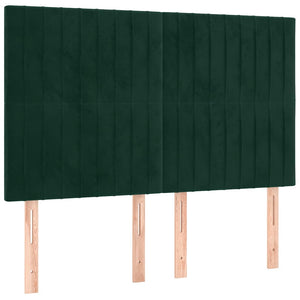 Κρεβάτι Boxspring με Στρώμα Σκούρο Πράσινο 140x190εκ. Βελούδινο - Pakobazaar