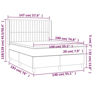 Κρεβάτι Boxspring με Στρώμα Σκούρο Πράσινο 140x190εκ. Βελούδινο - Pakobazaar