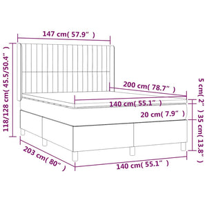 Κρεβάτι Boxspring με Στρώμα Σκούρο Πράσινο 140x200εκ. Βελούδινο - Pakobazaar