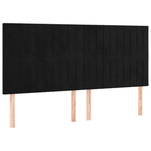 Κρεβάτι Boxspring με Στρώμα Μαύρο 180x200 εκ. Βελούδινο - Pakobazaar
