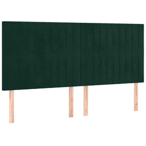 Κρεβάτι Boxspring με Στρώμα Σκούρο Πράσινο 180x200εκ. Βελούδινο - Pakobazaar