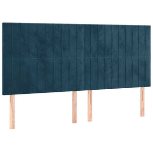 Κρεβάτι Boxspring με Στρώμα Σκούρο Μπλε 180x200 εκ. Βελούδινο - Pakobazaar