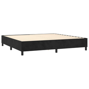 Κρεβάτι Boxspring με Στρώμα Μαύρο 200x200 εκ. Βελούδινο - Pakobazaar