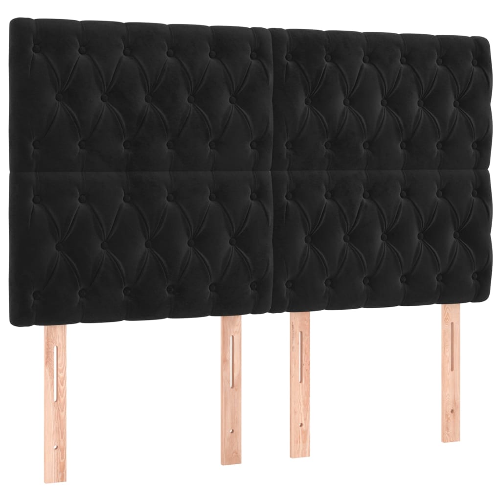 Κρεβάτι Boxspring με Στρώμα Μαύρο 160x200 εκ. Βελούδινο - Pakobazaar