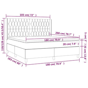 Κρεβάτι Boxspring με Στρώμα Σκούρο Πράσινο 180x200εκ. Βελούδινο - Pakobazaar