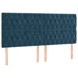 Κρεβάτι Boxspring με Στρώμα Σκούρο Μπλε 180x200 εκ. Βελούδινο