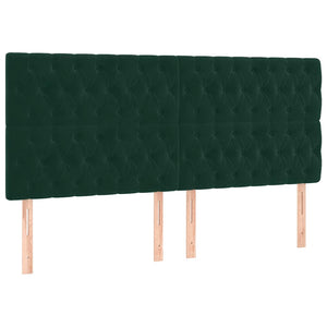 Κρεβάτι Boxspring με Στρώμα Σκούρο Πράσινο 200x200εκ. Βελούδινο - Pakobazaar
