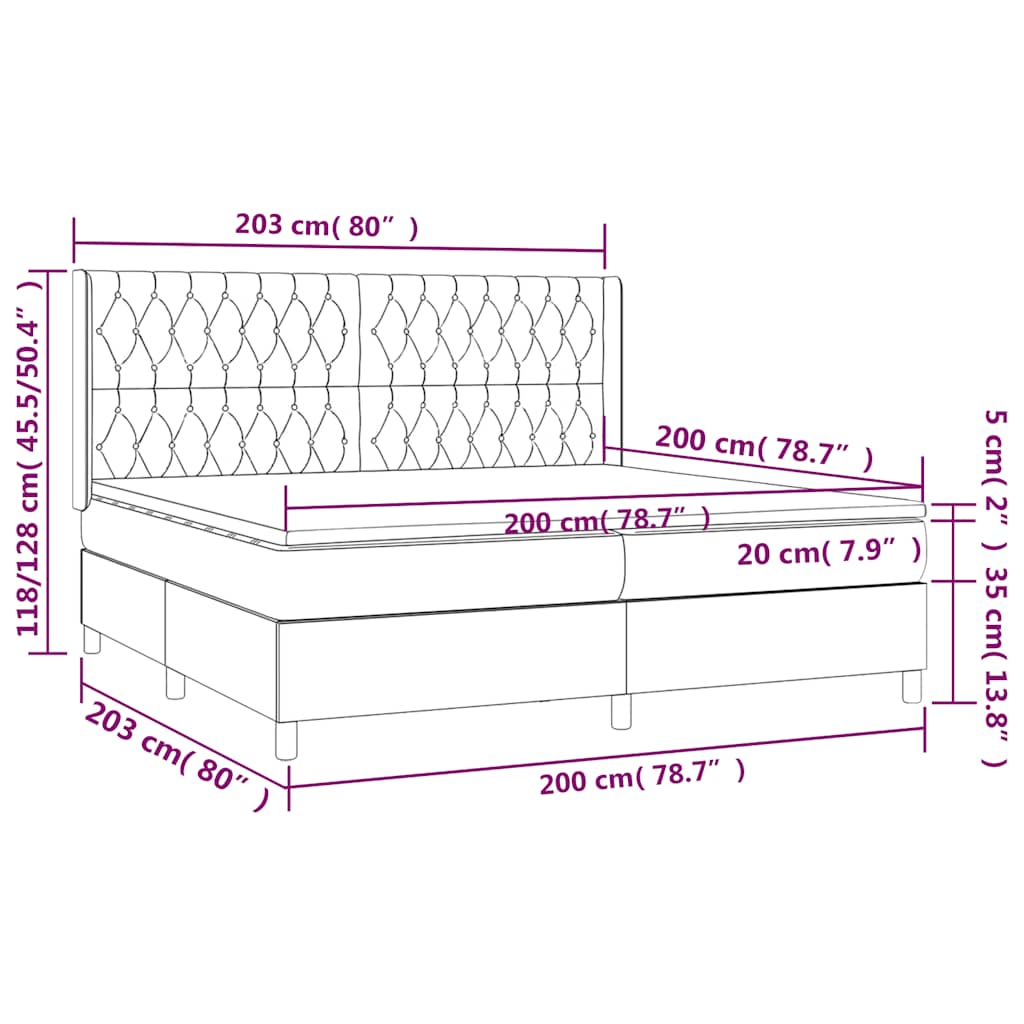 Κρεβάτι Boxspring με Στρώμα Σκούρο Πράσινο 200x200εκ. Βελούδινο - Pakobazaar